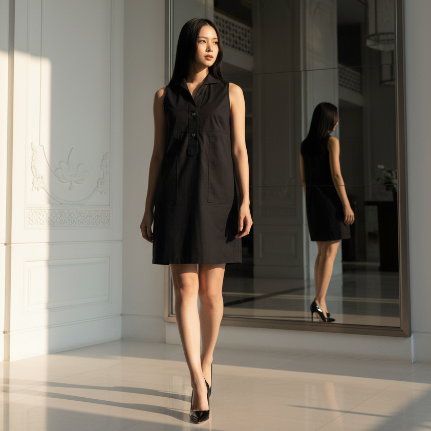 6477D - Sleeveless Shirt Dress