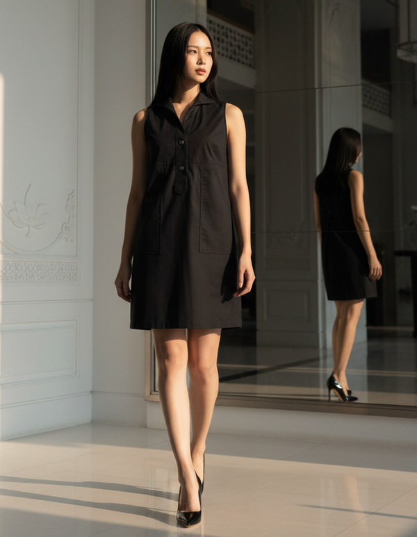 6477D - Sleeveless Shirt Dress