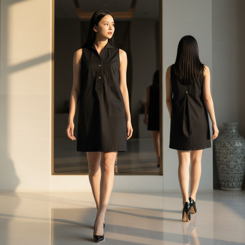 6477D - Sleeveless Shirt Dress