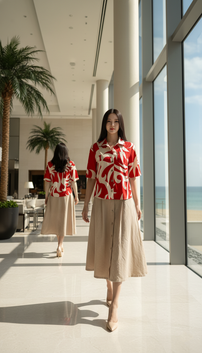 TOP 6694B Hawaii Shirt Loose Fit Short Sleeves