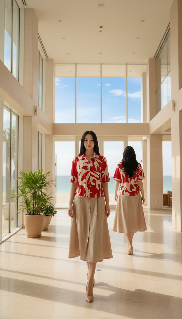 TOP 6694B Hawaii Shirt Loose Fit Short Sleeves