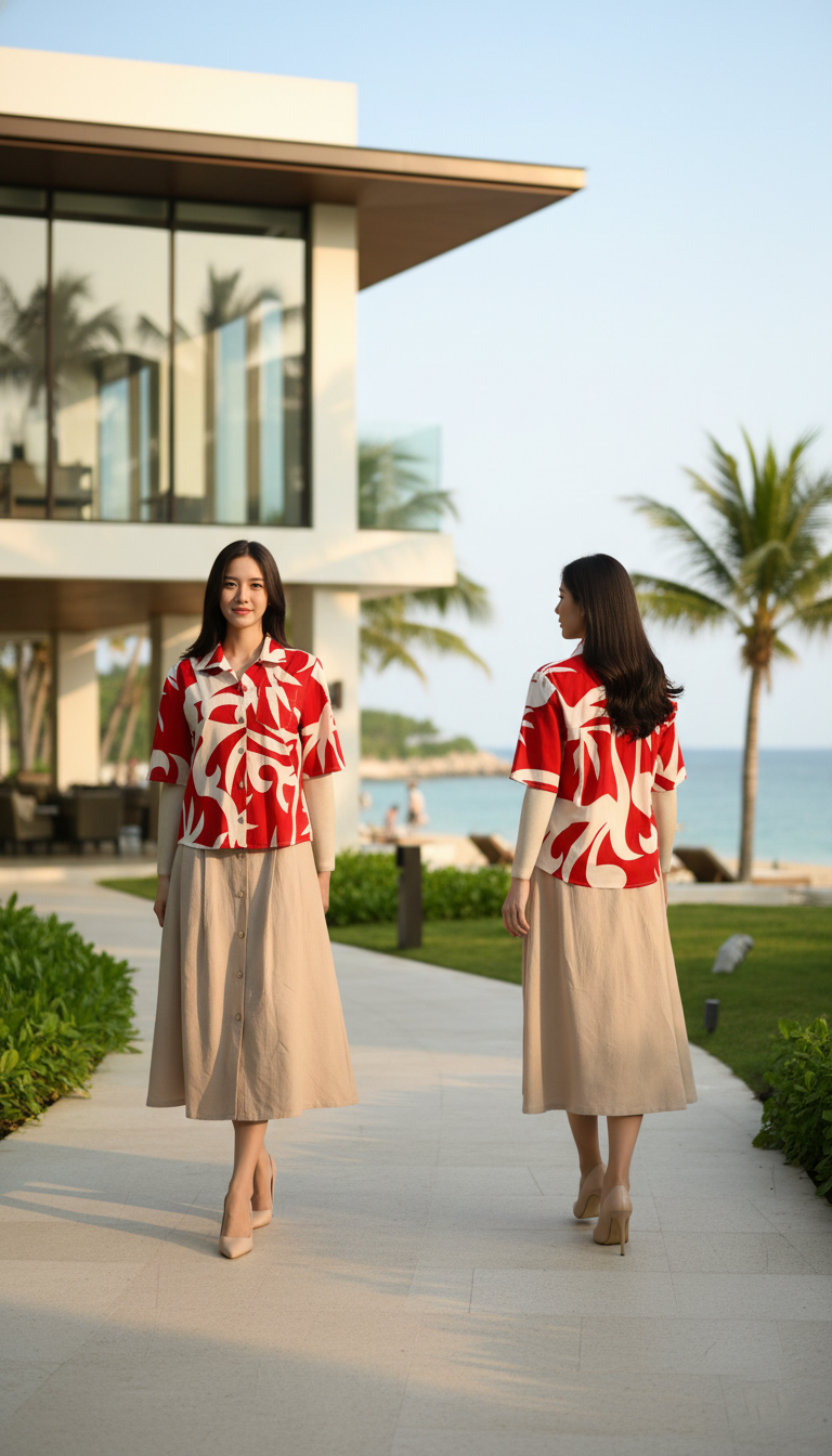 TOP 6694B Hawaii Shirt Loose Fit Short Sleeves