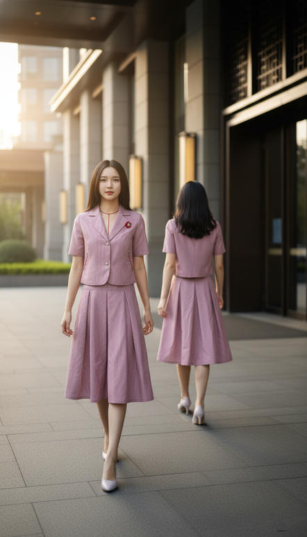 SKIRT 6729K Striped Twist Pleated Skirt