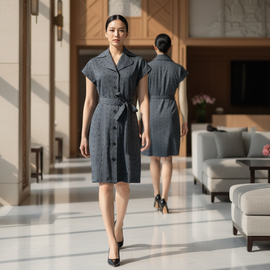 6593D - Shirt Dress with Cute Little Bow