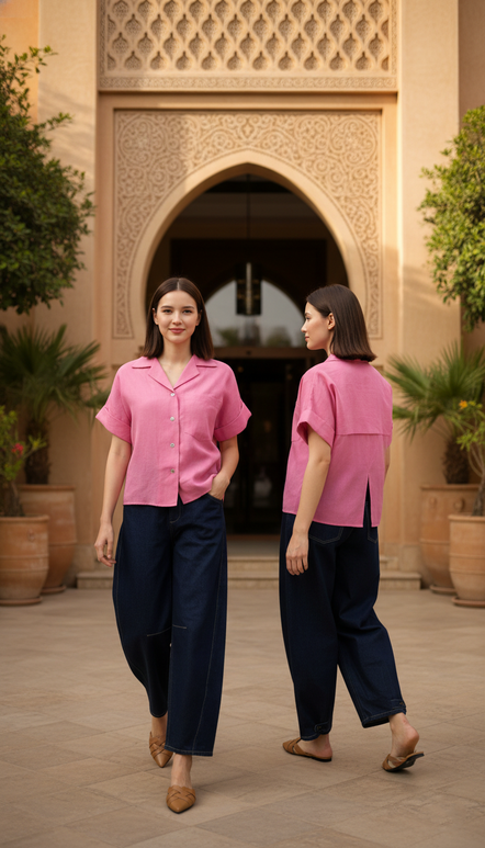 TOP 6658B Hawaii Collar Shirt Double fold S/S