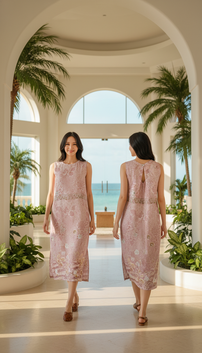 DRESS 6558D - Sleevesless Indian Shift Dress