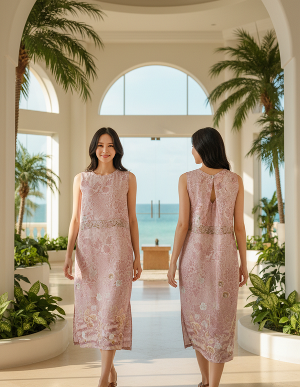 DRESS 6558D - Sleevesless Indian Shift Dress