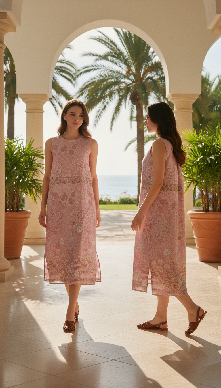 DRESS 6558D - Sleevesless Indian Shift Dress