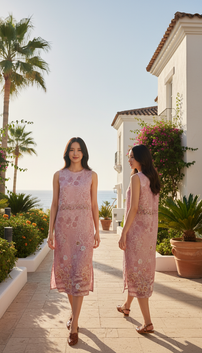 DRESS 6558D - Sleevesless Indian Shift Dress