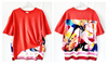 5854B - Round Neck Back Printed T-Shirt Short Sleeves