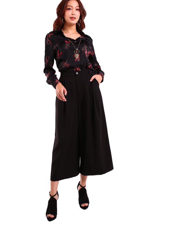 6138P - Culottes Pleated Pants