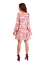 6204D - Autumn Leaf Printed V-Neck Skater Dress Long Sleeves