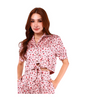 6230B - Rose Printed Notched Shirt