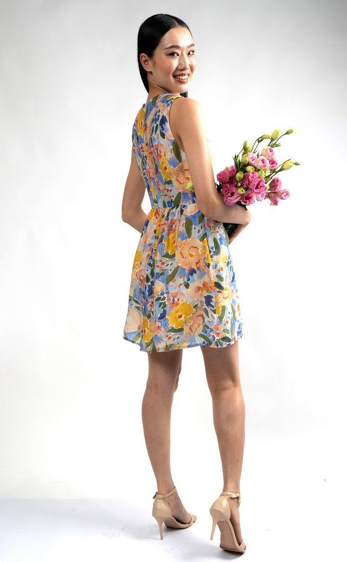 6251D - Sleeveless V-Neck A-Line Summer Dress