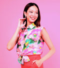 6275B - Blossom Shine Cap Sleeves Shirt