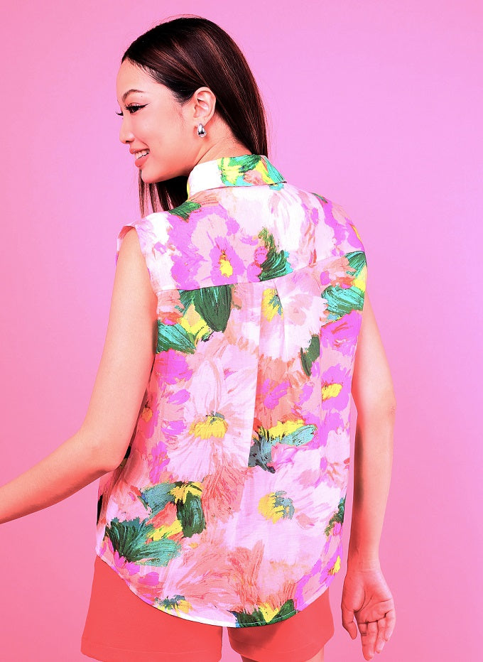 6275B - Blossom Shine Cap Sleeves Shirt