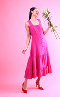 6284D - Sleeveless Tea-Length Layered Dress
