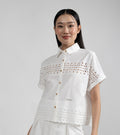 6316B - Lace Shirt Double Cuff Short Sleeves