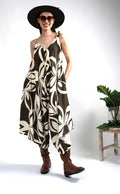6325P - V-Neck Line Harem Jump Suite.