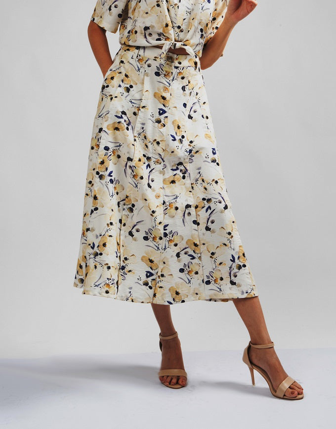 6331K - A-line Flared Skirt with Caspia Printing