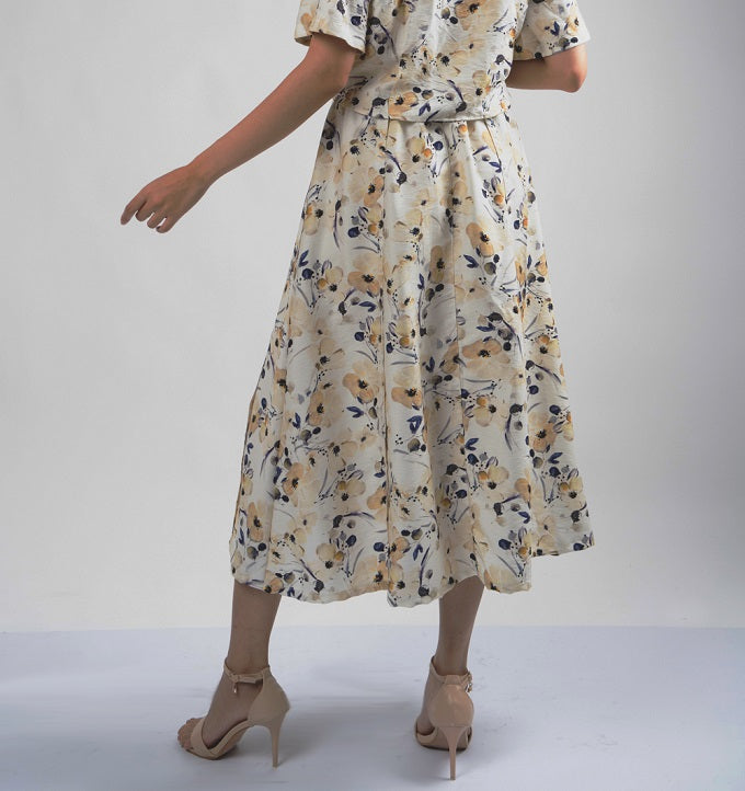 6331K - A-line Flared Skirt with Caspia Printing