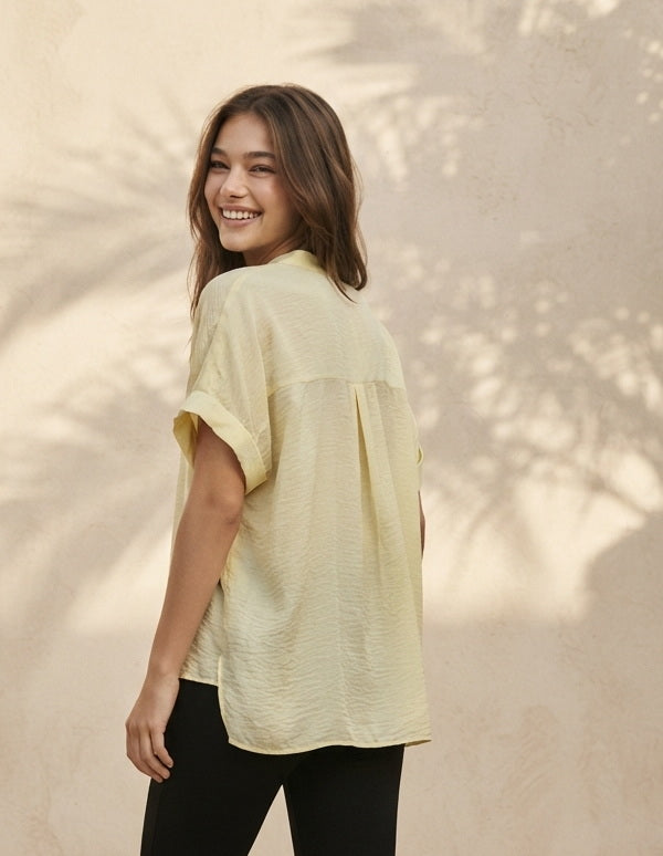 6878B - Women's Modern Minimal short sleeves shirt