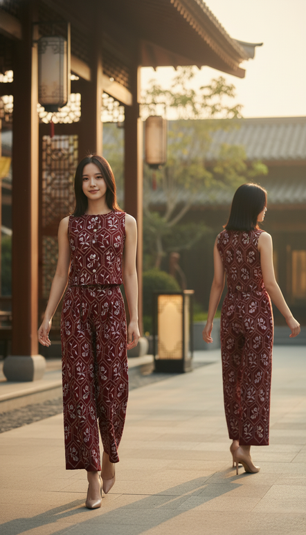 CROP 6547B - 3D Floral EMB Sleeveless Top Crop