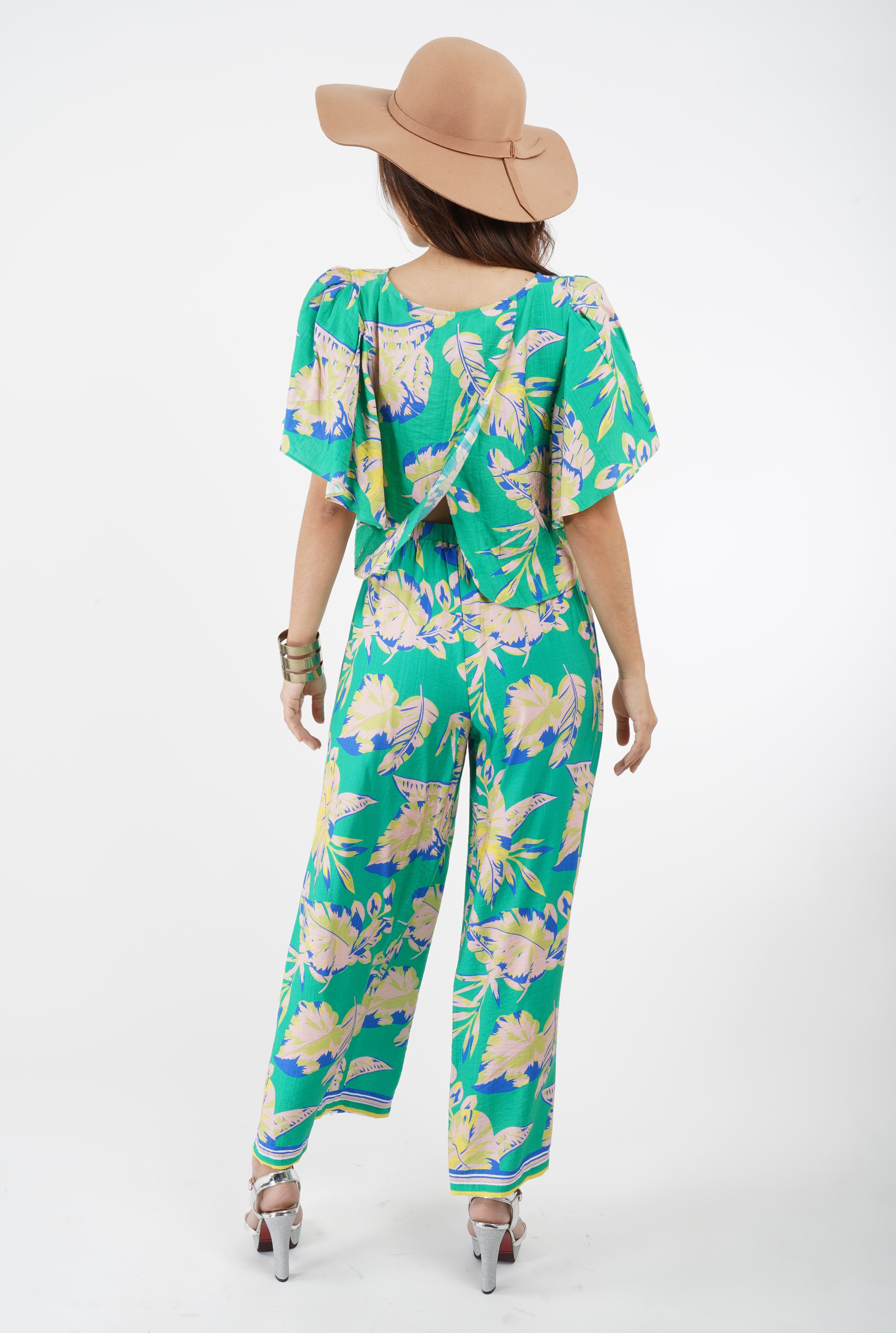 5895P - Wide Leg Palazzo Pants with tie front warp & Flowy Hippie Pants