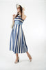 5868D - Empire Pleated Round Neck Midi Dress sleeveless