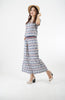 5880P - Front Pleated Indigo Printed Culottes Pant