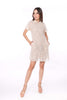 5012D Lace Shift Dress Peter Pan Collar Puffed Sleeve