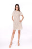 5012D Lace Shift Dress Peter Pan Collar Puffed Sleeve