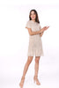 5012D Lace Shift Dress Peter Pan Collar Puffed Sleeve