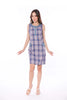 5041D Sport Mini Dress In Blue Tartan Accent With Wash Denim