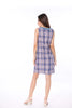 5041D Sport Mini Dress In Blue Tartan Accent With Wash Denim