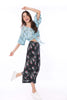 5058P Leaves Printed Crop Culotte