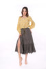 6012K Ruffed Fair Skirt Slit At Bottom Front And Back