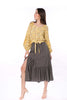 6012K Ruffed Fair Skirt Slit At Bottom Front And Back