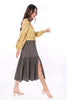 6012K Ruffed Fair Skirt Slit At Bottom Front And Back