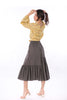 6012K Ruffed Fair Skirt Slit At Bottom Front And Back