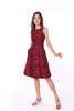 5062D Round Neck Red Rose Jacquard Fit & Fare Dress Sleeveless