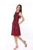 5062D Round Neck Red Rose Jacquard Fit & Fare Dress Sleeveless