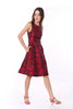 5062D Round Neck Red Rose Jacquard Fit & Fare Dress Sleeveless