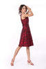 5062D Round Neck Red Rose Jacquard Fit & Fare Dress Sleeveless