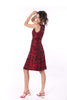 5062D Round Neck Red Rose Jacquard Fit & Fare Dress Sleeveless