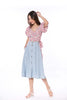 5083K Denim Midi Skirt Bio Bleach Light Blue