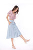 5083K Denim Midi Skirt Bio Bleach Light Blue