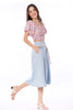 5083K Denim Midi Skirt Bio Bleach Light Blue