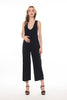 5136P Sleeveless Jumpsuit Wide Scoop Neck Line Half Buttoned   2 Side Pockets