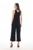 5136P Sleeveless Jumpsuit Wide Scoop Neck Line Half Buttoned   2 Side Pockets